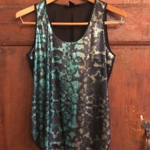 Kenneth Cole Sequined Snake Skin Pattern Top